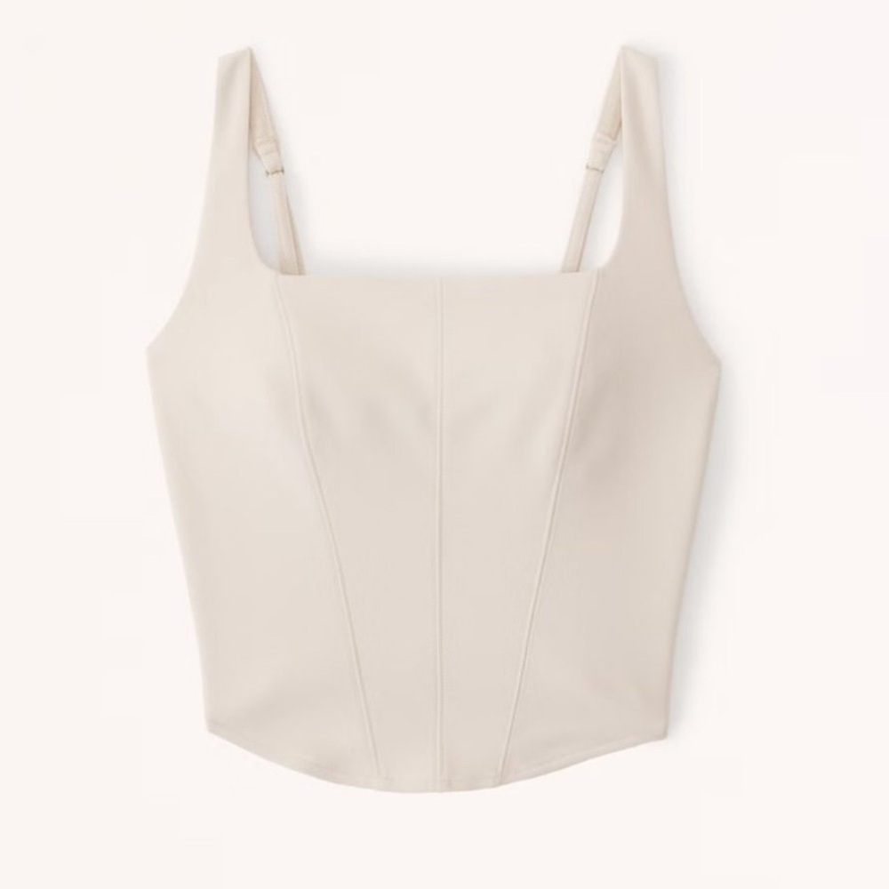 NWT Abercrombie & Fitch Women’s Bustier Crop Tank Top Shirt Nude Skims XS